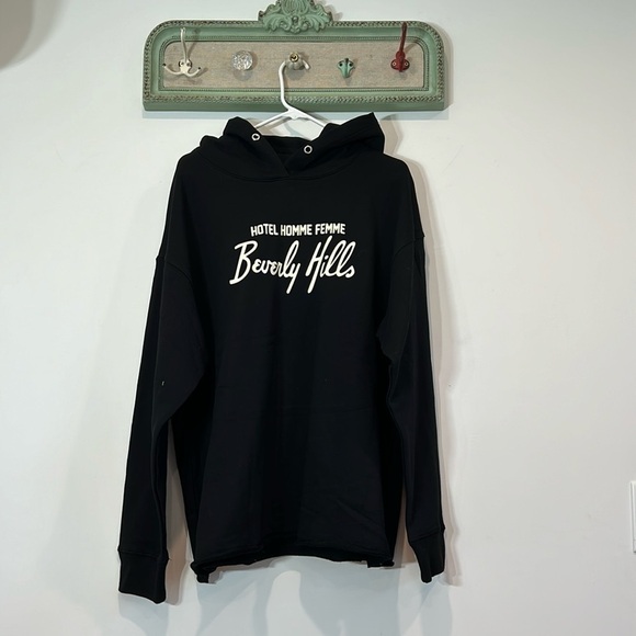 homme + femme Other - Streetwear hotel homme + femme hooded sweatshirt black white Mens XL new